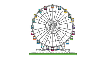Obraz premium Experiencing the thrill and joy of riding a ferris wheel amusement park attraction