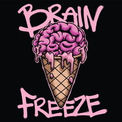 Brain Shaped Ice Cream Urban Streetwear Art