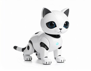 white cat on white background