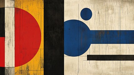 Naklejka premium Abstract Geometric Art Canvas Print with Bold Colors