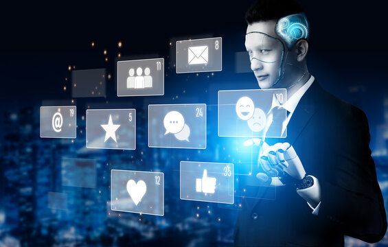 AI analyzing social media metrics, reading user interaction patterns, tracking engagement levels, and optimizing content performance based on digital feedback signals. Vouch