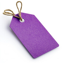 Purple Textured Gift Tag with Twine String price tag label