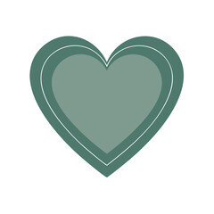 Serene Green Heart Symbol Illustrating Love and Affection in a Minimalist Design