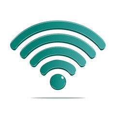 Abstract Teal Wireless Network Icon Depicting Signal Strength Connectivity on White Background