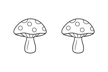 Spotted mushroom illustration drawing fungus