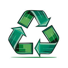 Obraz premium Stylized Green Arrows Forming a Recycling Symbol for Eco-Conscious Designs