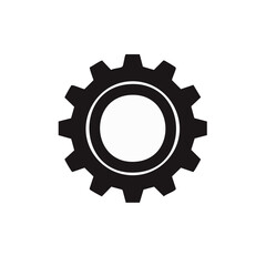 Isolated Gear Icon Black and White for Business, Mechanism, Settings Concept