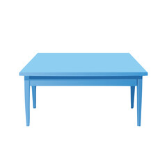 Sky Blue Square Table Illustration with Clean Minimalist Design and Simple Style