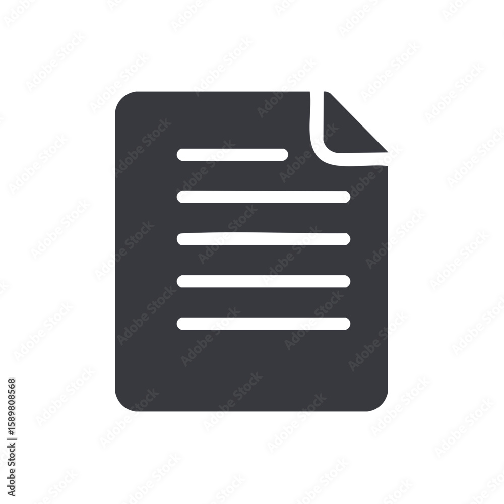 Poster file document icon with folded corner and lines representing text or information