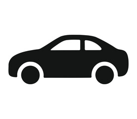 Modern car icon with sleek design isolated on white background
