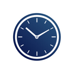 Blue Clock Illustration Showing the Time, Timepiece with Hands