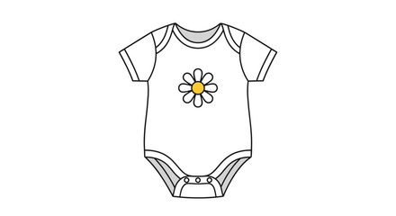 Charming baby bodysuit with cute daisy motif for comfortable everyday wear