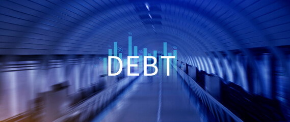 Debt growth and percentage for debt reduction concept, growth of public debt, Delve deeper the...