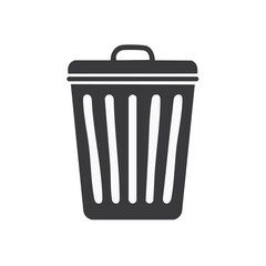 Recycle Bin Icon Closed Lid Concept Waste Management Symbol Container Garbage Can Cleanliness