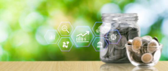Finance Gdp growth strategy plan concept, finance and investment, Diversification management,...