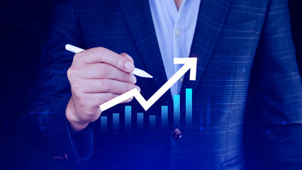 Global business growth analysis and asset investment chart Business and Finance, Up arrow economic...