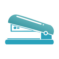 Blue Stapler Stationery Icon Represents Office Supplies and Document Fastening