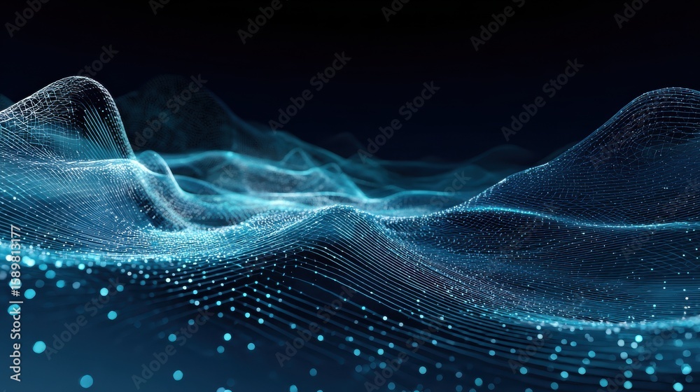 Aufkleber big data flow technology and science vector background, tech abstraction with lines electronics and 