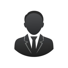 Dark Silhouette of Formal Business Person Wearing Suit and Tie Icon Presentation