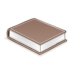 Closed Hardcover Book Illustration Brown Color Simple Minimalist Reading Education