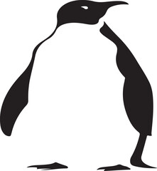 Penguin vector silhouette illustration on white background