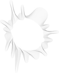 Fototapeta premium Abstract design with a central hollow circle surrounded by heavy radial dotted extensions resembling dripping rays.