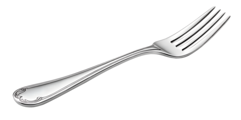 Silver fork and knife isolated on white background