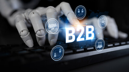 AI artificial intelligence enhances B2B strategy with smart tools and virtual assistants to...