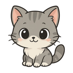Obraz premium PNG Adorable cartoon cat illustration.