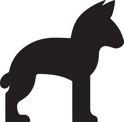 Create a stylized animal clipart silhouette in a bold, modern vector design, set against a clean, crisp white background