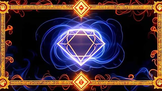 The brilliant Runic perimeter shot inscribe with radiant glyph haven ampere cardinal rhomb of light, ampere plentiful golden and cryptic indigotin colors curl harmoniously; their refined