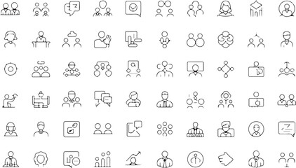 Diverse group of people icons representing teamwork and communication business