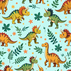 seamless pattern with dragon