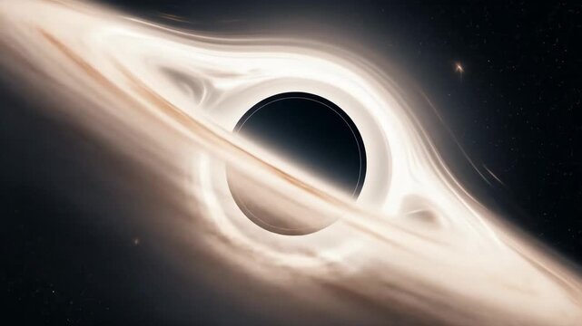 Supermassive Black Hole Accretion Disk - A mesmerizing visualization of a supermassive black hole, showcasing its intense gravitational pull and the swirling accretion disk of gas and dust