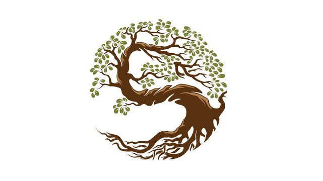 Circle Tree Animation Logo. This beautiful tree is a symbol of life, beauty, growth, strength, and good health. 