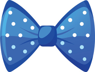 Blue polka dot bowtie vector