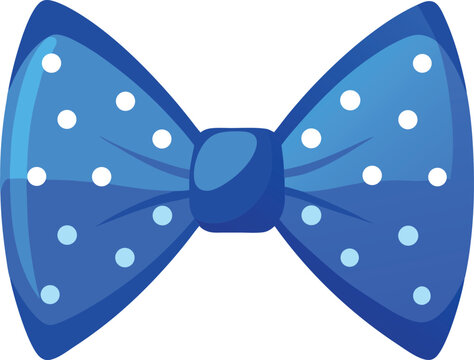 Blue polka dot bowtie vector