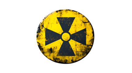 Radiation Warning Symbol, isolated on transparent background