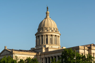 Early morning at the Oklahoma State Capitol Building.  Oklahoma city, OK, USA.