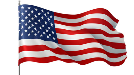 Obraz premium Waving American Flag, isolated on transparent background