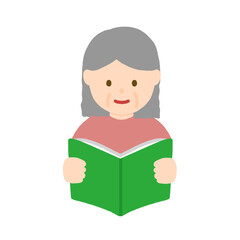 本を読むおばあさん