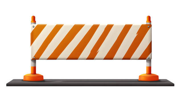 Construction Barrier, isolated on transparent background