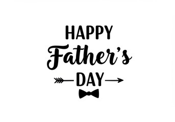 Fototapeta premium A graphic design featuring happy father's day text with an arrow and a bow tie on a light surface