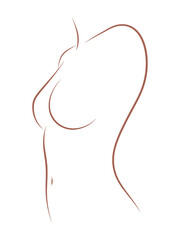 Abstract Minimalist Female Torso Outline for Beauty, Wellness, and Art