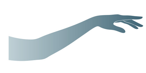 Obraz premium Human Arm and Hand Reaching Gesture Silhouette for Interaction Concepts