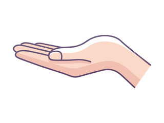 Open Hand Gesture Flat Design for Giving, Receiving, or Holding Concepts