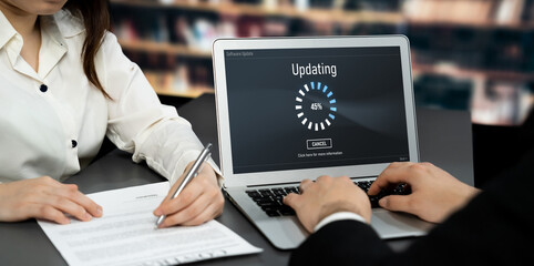 Software update on computer for brisk version of device software upgrade