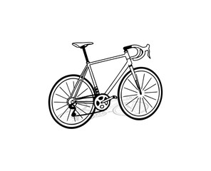 Fototapeta premium Vector Black bicycle 