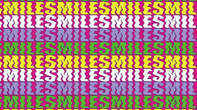 Bright playful funny seamless pattern with the quote smile horizontal video