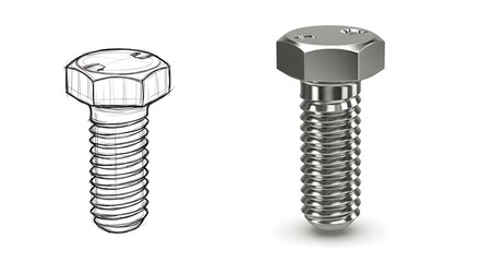 Technical illustration of a bolt